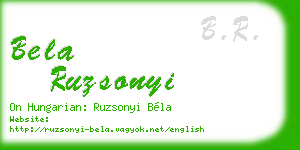 bela ruzsonyi business card